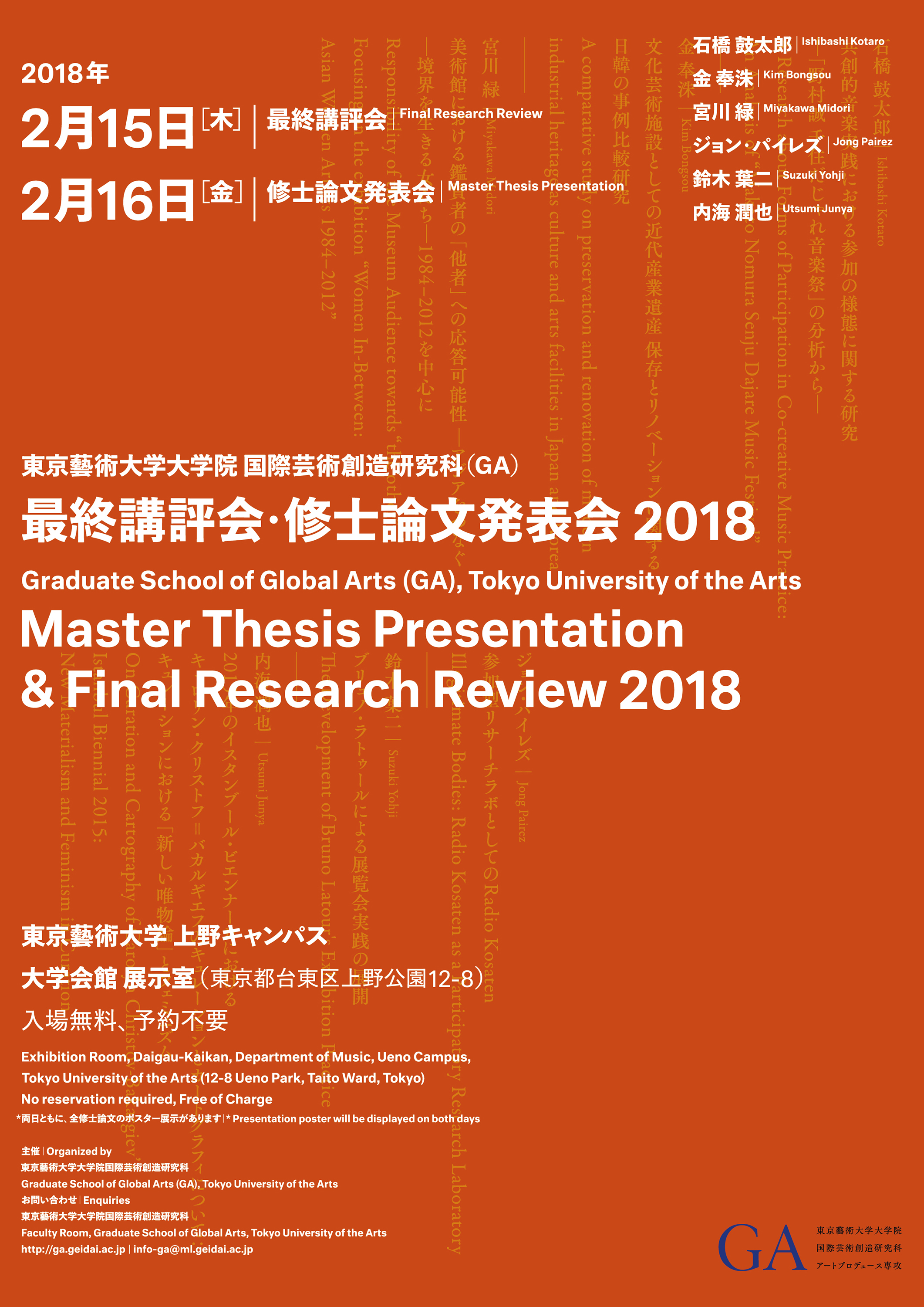 Master Thesis Presentation and Final Research Review 2018