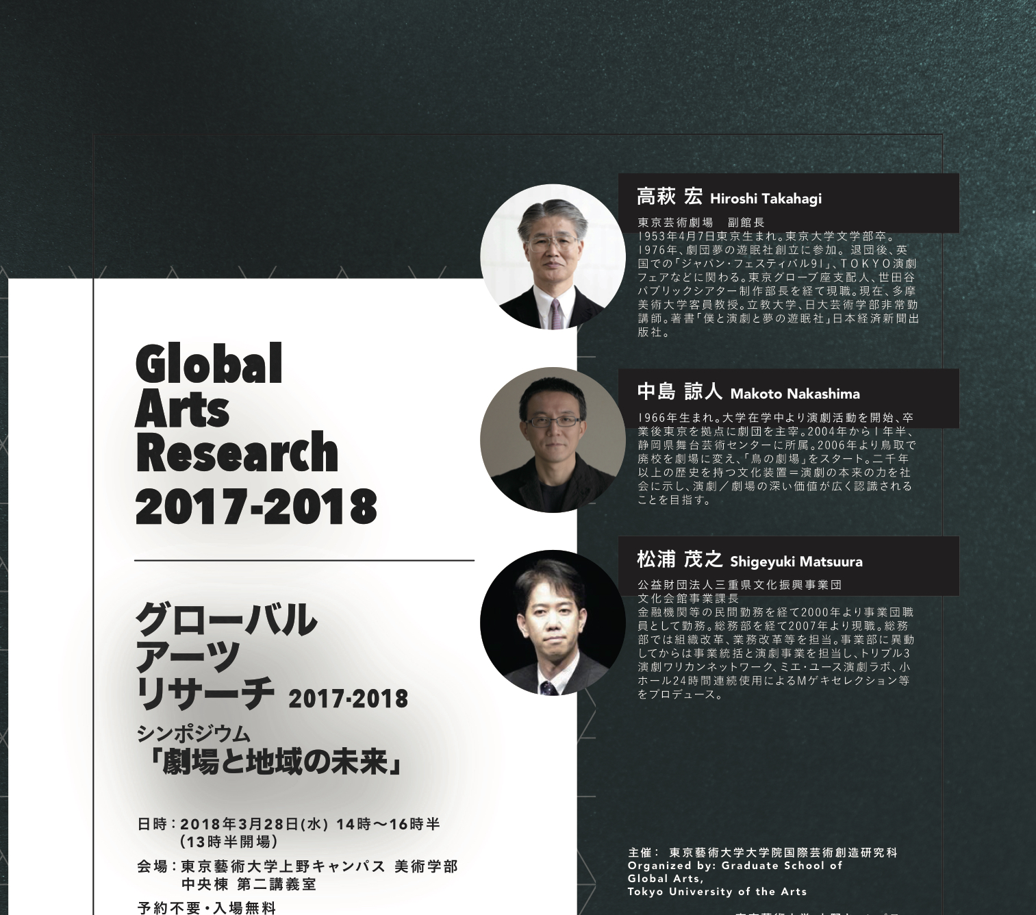 Global Arts Research 2017-2018<br>シンポジウム「劇場と地域の未来」