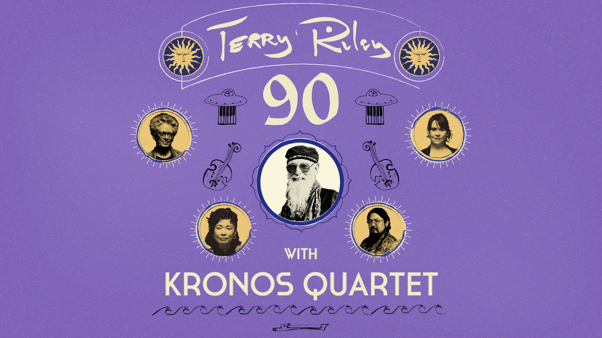 【1/14(火)スタート】クロノス・クァルテットがテリー・ライリー90歳を日本で祝いたい！「Terry Riley Kronos Quartet Matsuri2025」クラウドファンディングのお知らせ
